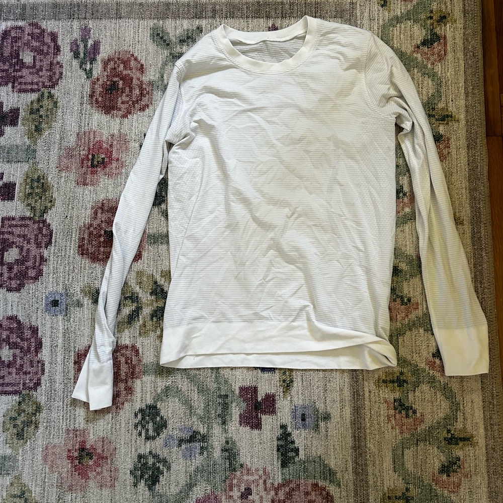 Lululemon Athletica White Long Sleeve Tee